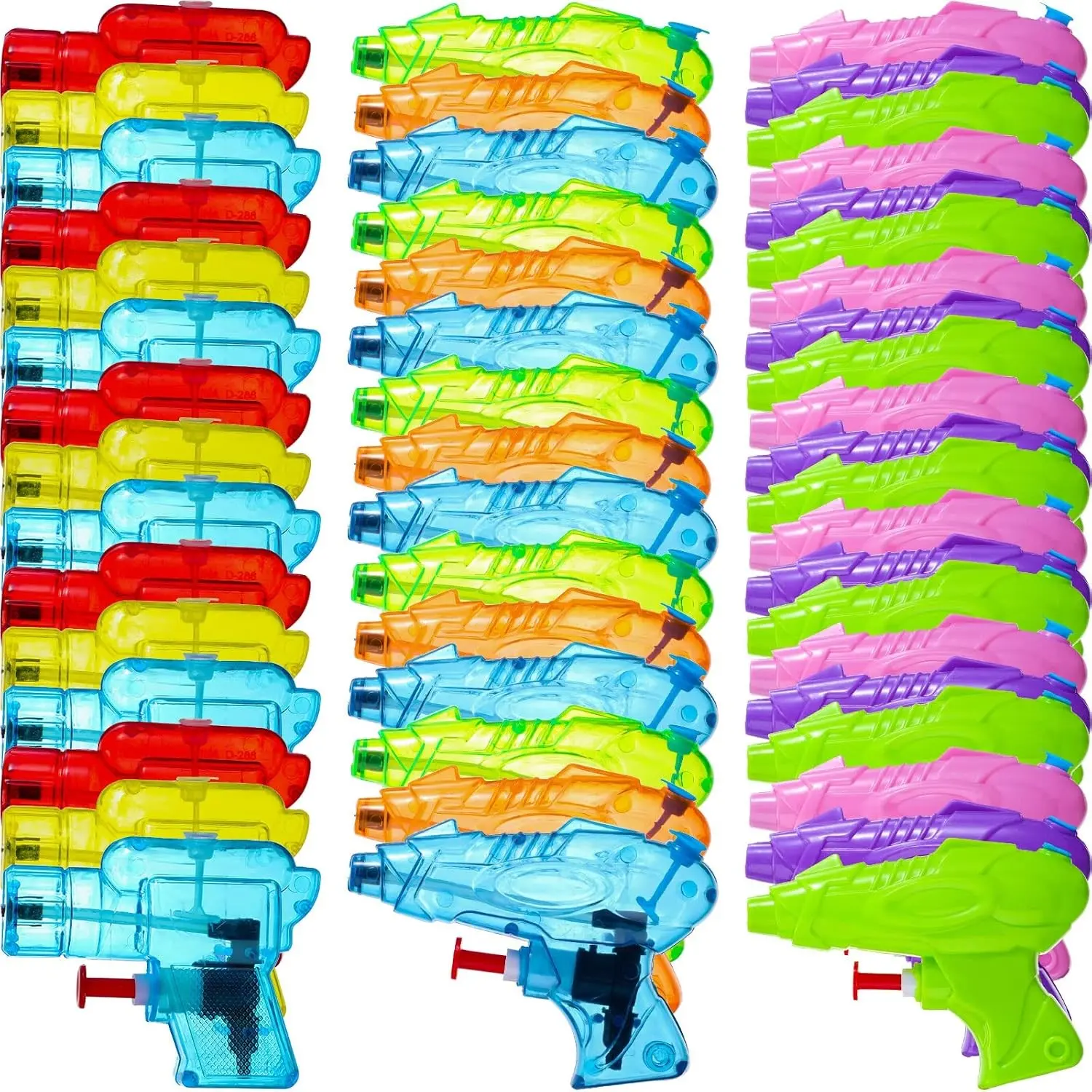100 Pack Mini Water Gun Toys for Kids Adults Teens, Colorful Plastic Small Squirt Pistol, Fun Summer Outdoor Toy for Pool Beach Party Favor Bath Birthday Games