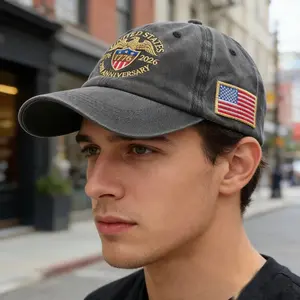 Premium 3D Embroidered USA 250th Anniversary Hat, American Flag Eagle Pattern Breathable Adjustable Sun Protection Baseball Cap