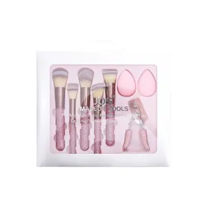 JOS Manufacturer 8-Piece Makeup Brush Set with Diamond-Studded Handles, Soft Beauty Tools, High-End Makeup Brushes, Handcrafted Diamond Style, New and Attractive