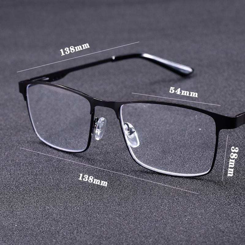 Mens Metal Reading Glasses Frame High Quality Square Presbyopic Spectacles Eyeglasses With Blue Light Lens+1.0 To +4.0