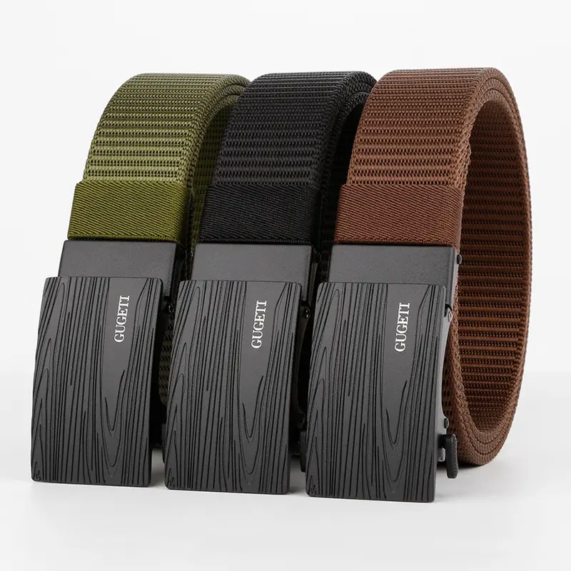Men's 1.5in Nylon Ratchet Belt - Men's Accessories, Casual Web Click Slide Buckle Belt for Jeans, No Holes Trim-to-Fit Adjustable Bands, Adjustable Bands Men's Belts