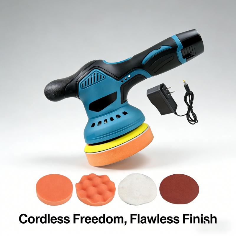 Wireless 6inch Car Polishing and Waxing Machine, Multi-Polishing Disc Set, Adjustable Speed, Suitable for Car Detailing, Furniture Polishing, and Multiple Scenarios