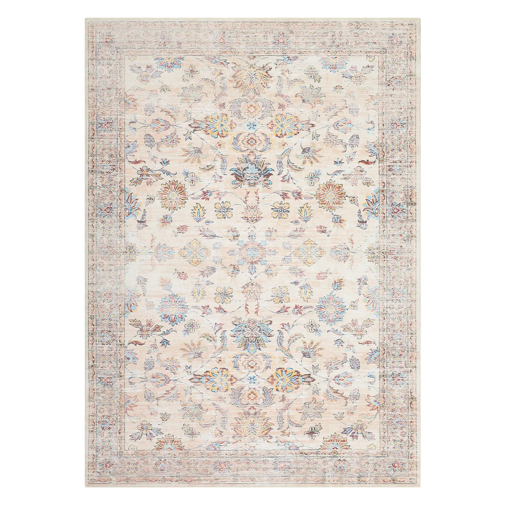 Vintage Oriental Style Area Rug – Washable Non-Slip Carpet for Living Room, Bedroom, Dining Room, Office – Soft Indoor Floor Mat