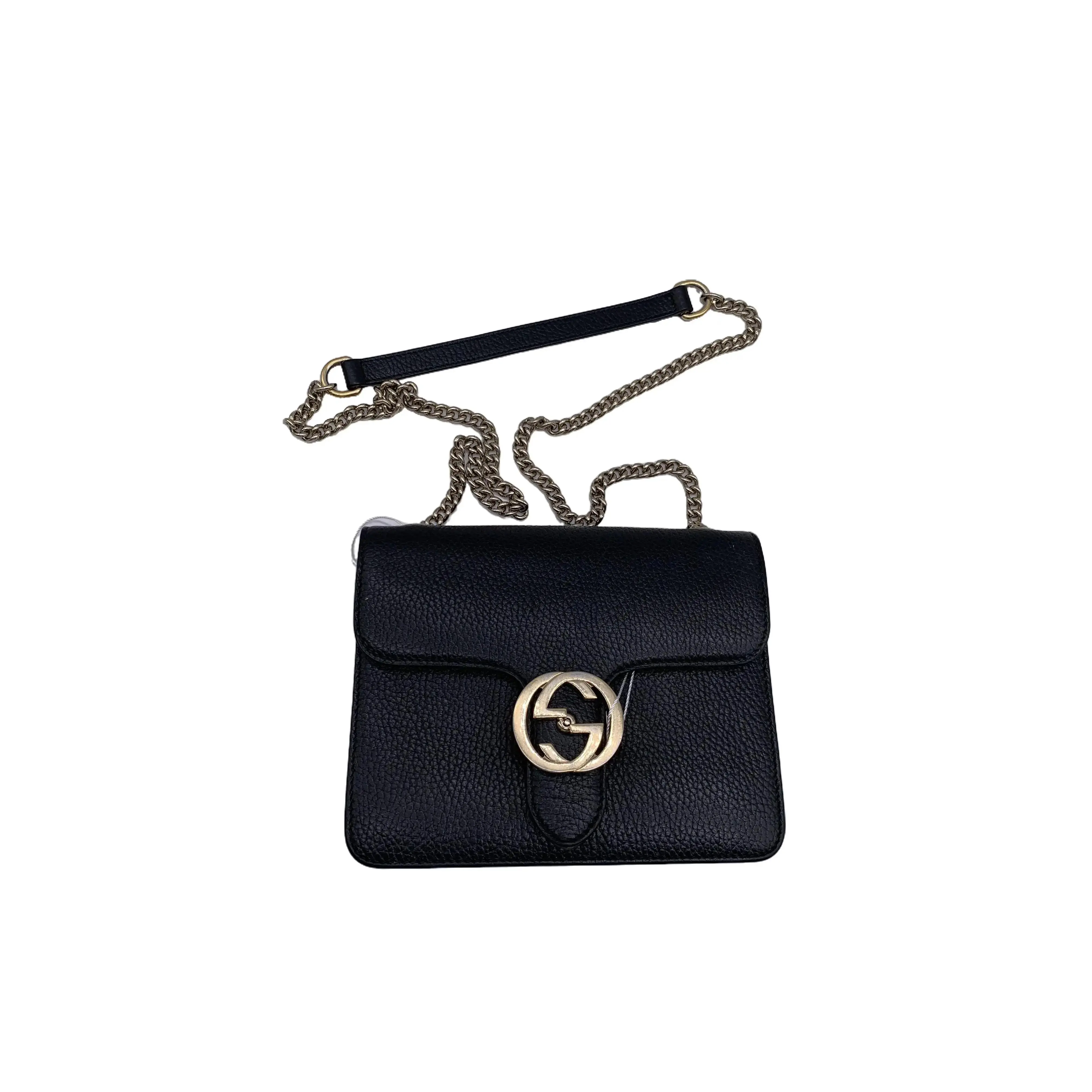 Pre-owned GUCCI GG Interlocking Logo Leather Chain Shoulder Bag/KH05114129 27036