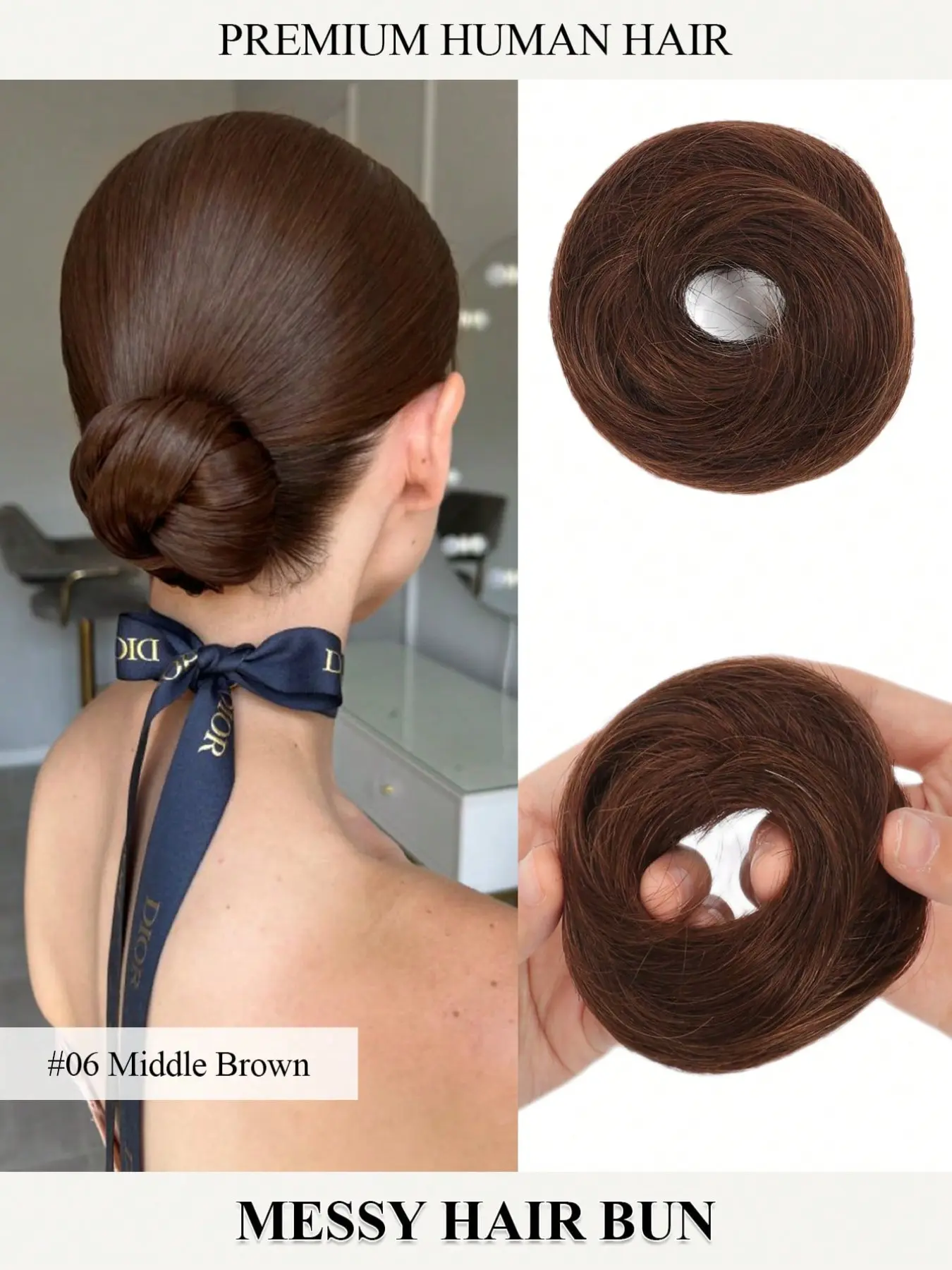 Curly Messy Bun Hair Piece Human Hair - Wavy Donut Chignon Scrunchie - Fairy Grunge 2000s Style Hair Accessory - Fluffy Updo Extensions for Women Girls - Perfect Gift for Birthday Holiday