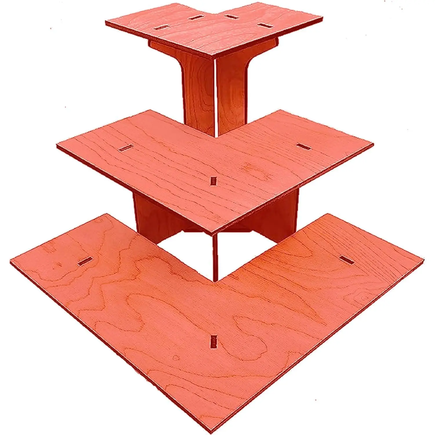 3-Tier Corner Retail Table Display Stand with Shelves | 3 Step Corner Display Rack for Counter Top, Craft Shows, Farmers Market, Trade Shows, Pop ups, Soap Display, Candles, Tumblers (Red)