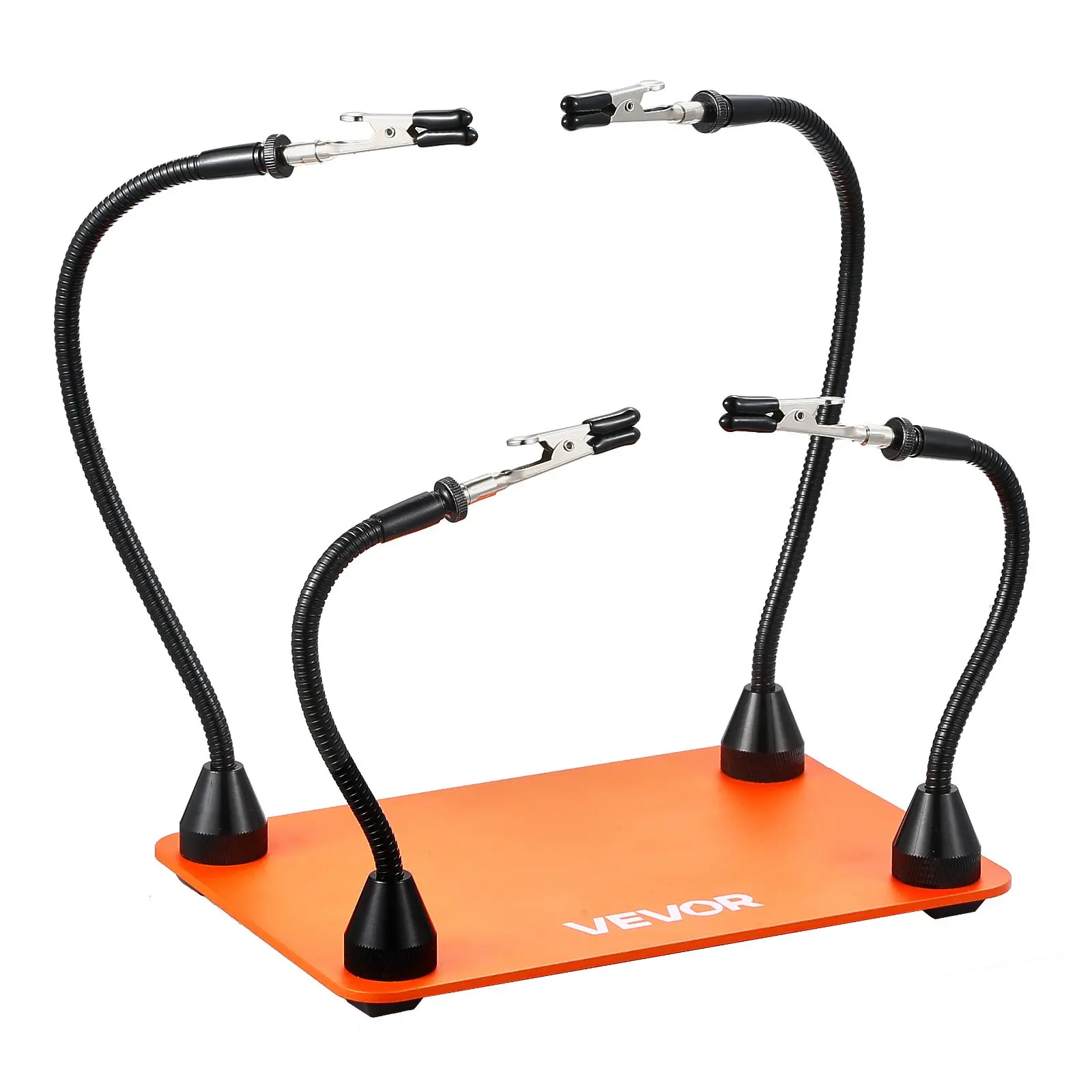 【Summerfinds】VEVOR Magnetic Helping Hands Soldering Station, 4 Flexible Arms Third Hand Tool, with Alligator Clips Non-Slip Heavy-Duty Steel Base, Soldering Helping Hands for Electronic Repair Craft Hobby DIY