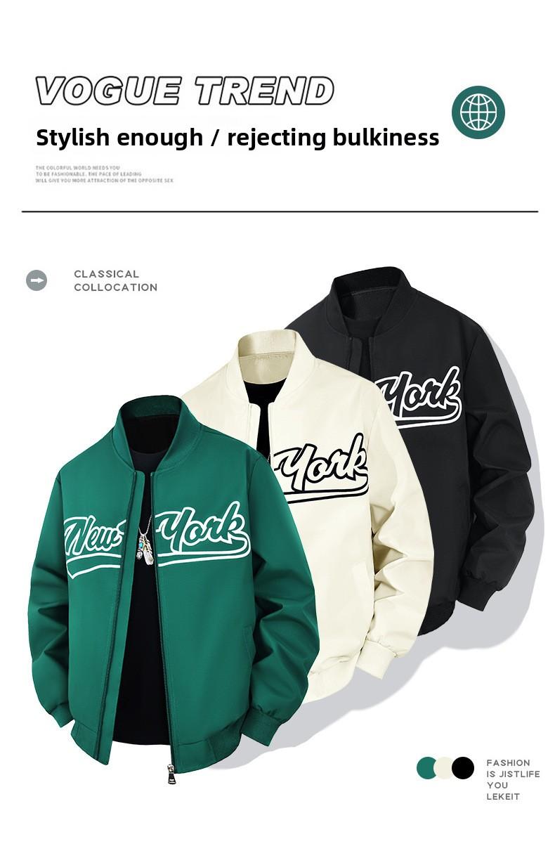 2026 New Men's Baseball Jacket with Stand Collar Popular American Style Jacket for Menswear Coats