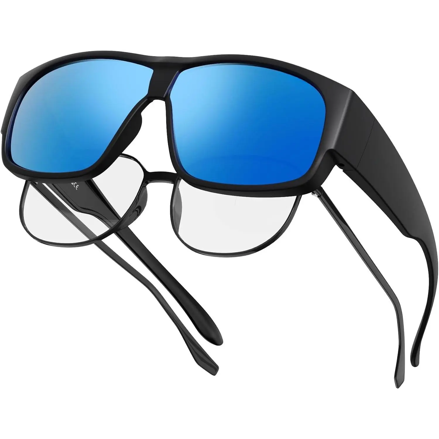 Super Dark Lens Polarized Fit Over Sunglasses  4 Dark Wear Over Prescription Glasses for Photophobia Cataract
