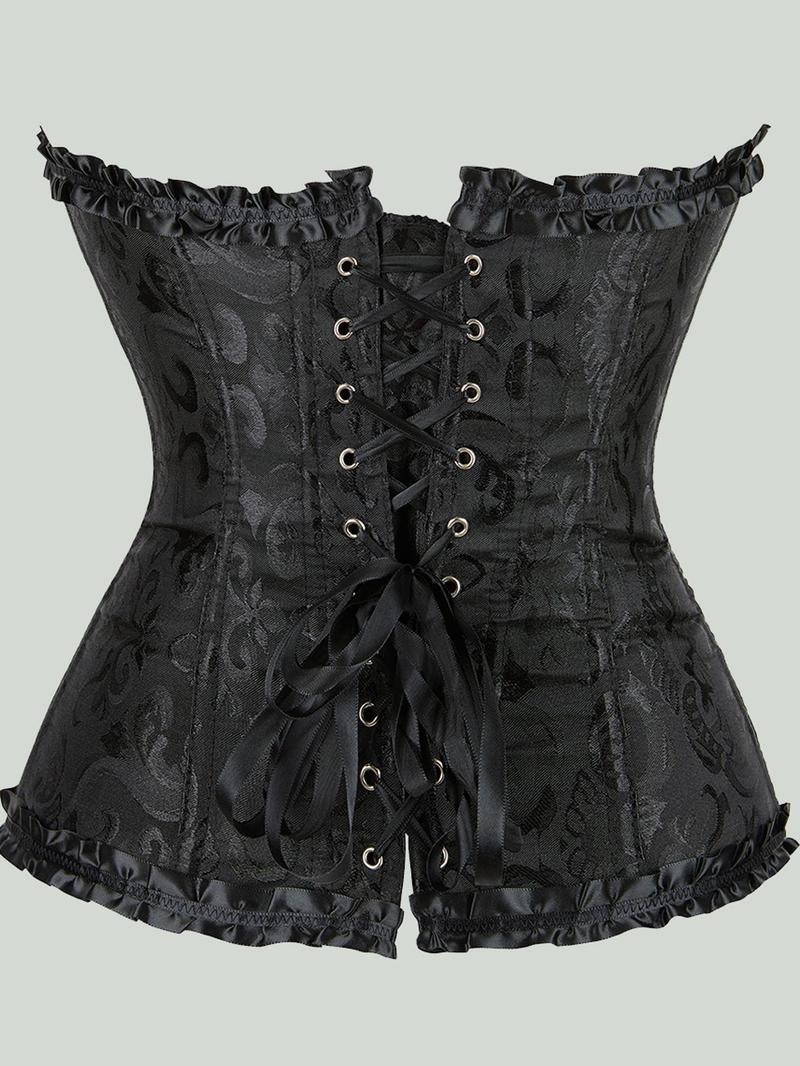 Women's Casual Ruffle Body Shaping Garment, Under Bust Corset, All-Season Wear, Front Bow Detail, Fashion & Comfy Shapewear, Perfect for Every Woman