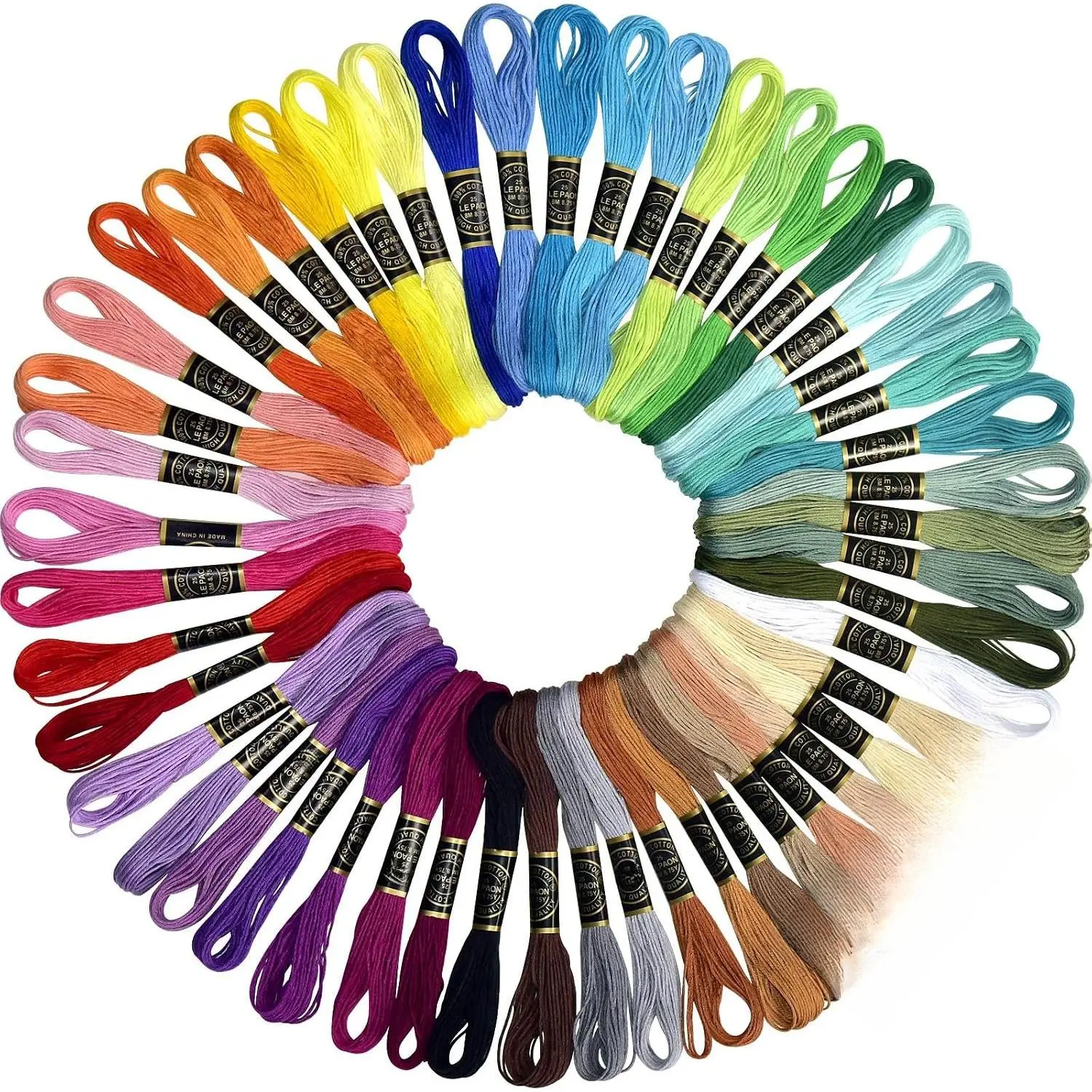 Friendship Bracet String 50 Skeins Rainbow Color Embroidery Floss   Embroidery Thread  Floss Bracet Yarn, Craft Floss(Fashionab Color)