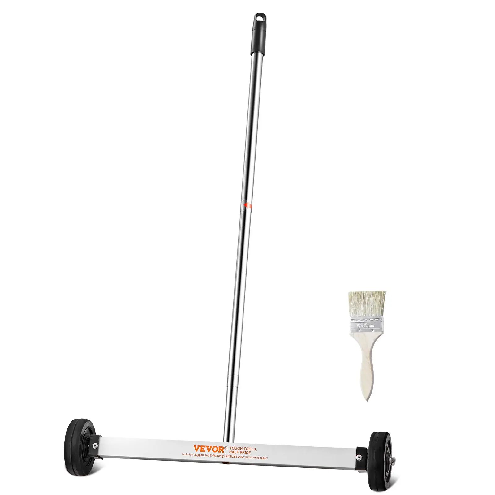 VEVOR Magnetic Sweeper with Wheels, 17inch Mini Magnetic Sweeper, 10 lbs Capacity, Adjustable Handle, Lightweight Magnetic Pickup Sweeper to Pick Up Nails and Screws, Easy Cleanup of Workshop Garage