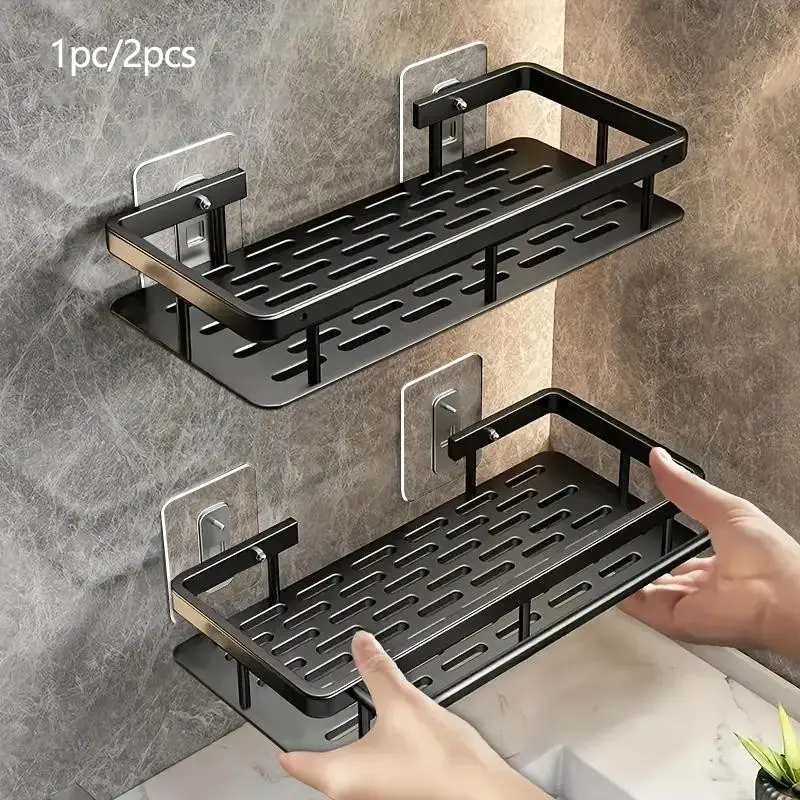 No-Drill Bathroom Shelves, Shower Shelves for Shampoo, Cosmetics and Soap, Space-Saving Bathroom Shower Organizer, Easy-to-Install Utility Shelves, Bathroom Accessories Organizer, Bathroom Organizing Accessories, Bathroom Space Saver, Bathroom Organizers