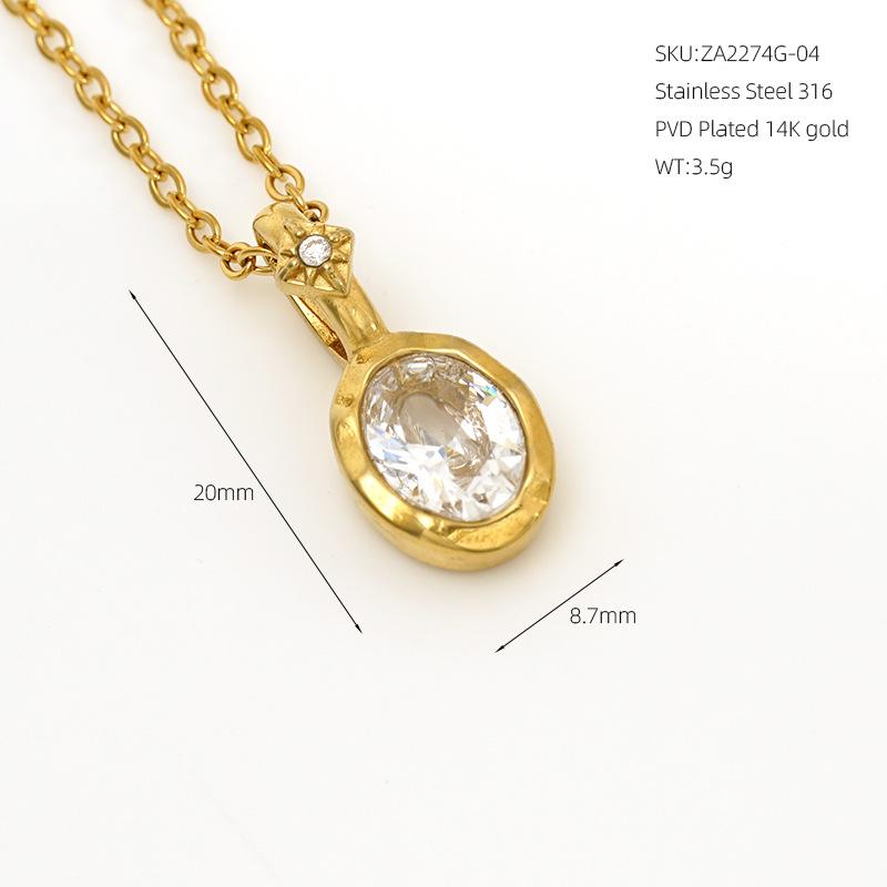 VEVE Twelve Birthstone Necklace For Women 12 Colors Zircon Pendant 316 Ornaments Women's Necklace