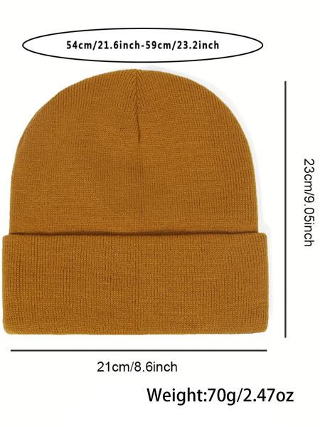 Solid Color Beanie Hats for Men, Boyfriend Gifts, Fall & Winter Outdoor Knitting Warm Hat for Men & Women, Fitted Hat, Daily Clothing Decor