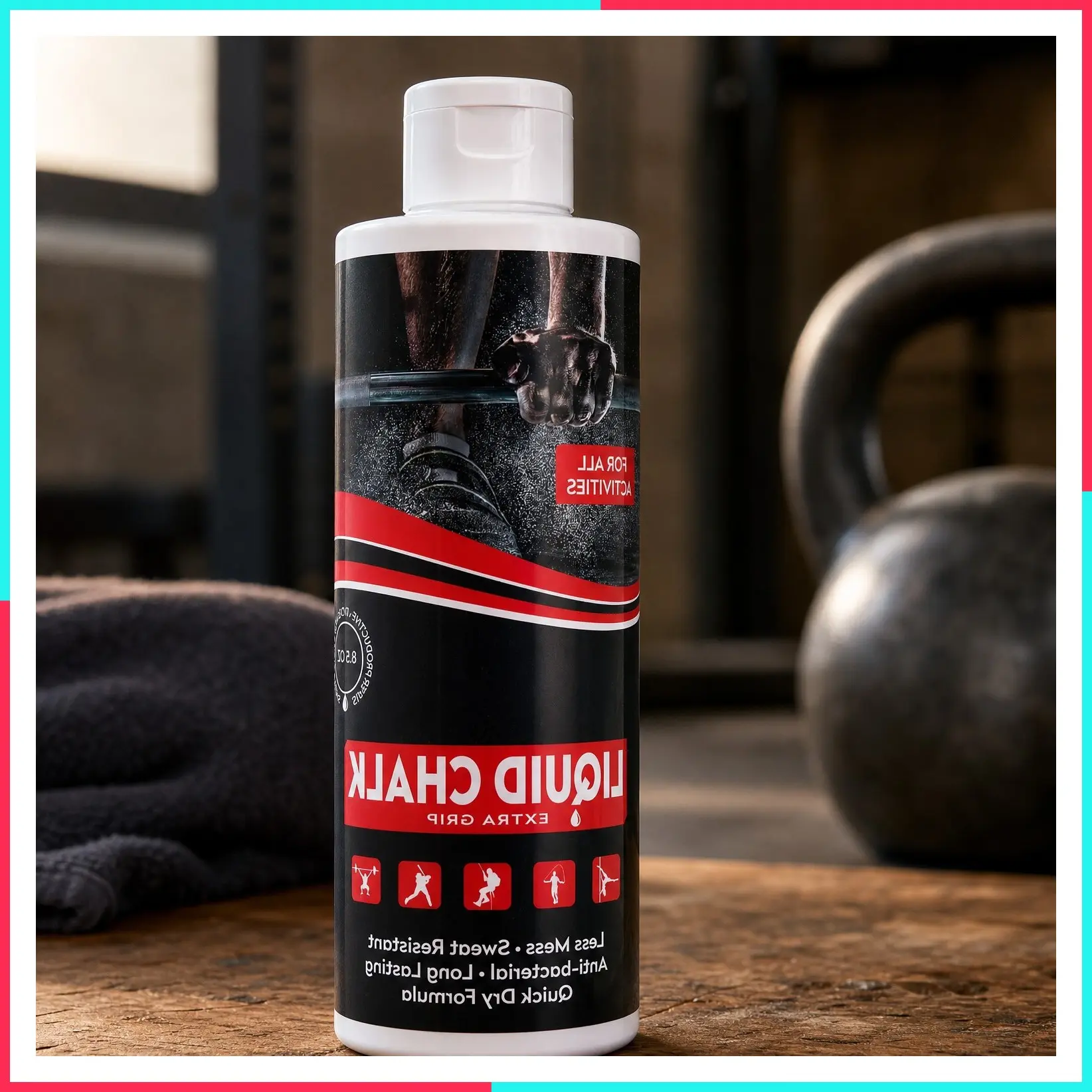 Pro Grade Liquid Chalk - Mess Free Professional Hand Grip for Gym, Weightlifting, Rock Climbing, Gymnastics - Dries in Seconds - 8.5 Oz