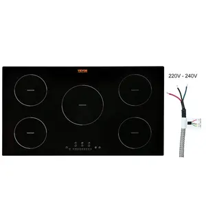 【DealsForYouDays】VEVOR Electric Cooktop, 5 Burners, 36'' Induction Stove Top, Built-in Magnetic Cooktop 9200W, 9 Heating Level Multifunctional Burner, LED Touch Screen w/ Child Lock Over-Temperature Protection