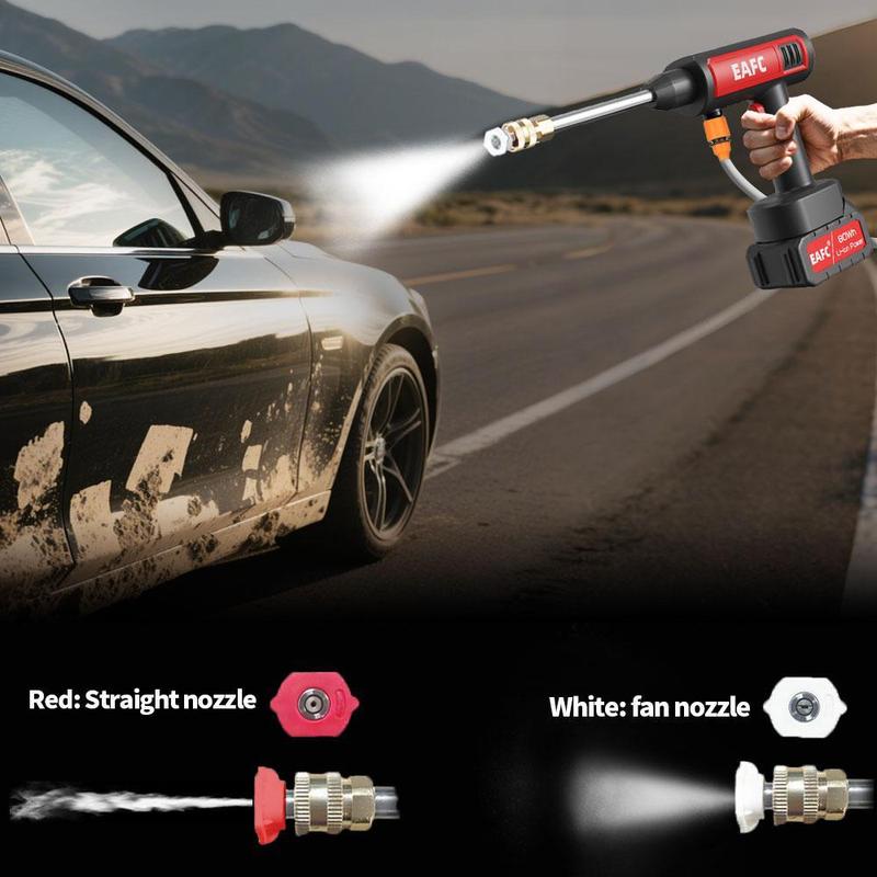 Portable Wireless High Pressure Car Wash Water-Gun, 1 Set Rechargeable Cordless Car Wash Tool with Accessories, Multifunctional Car Washing Tool, Pressure Washer Handheld #TOP PICKS