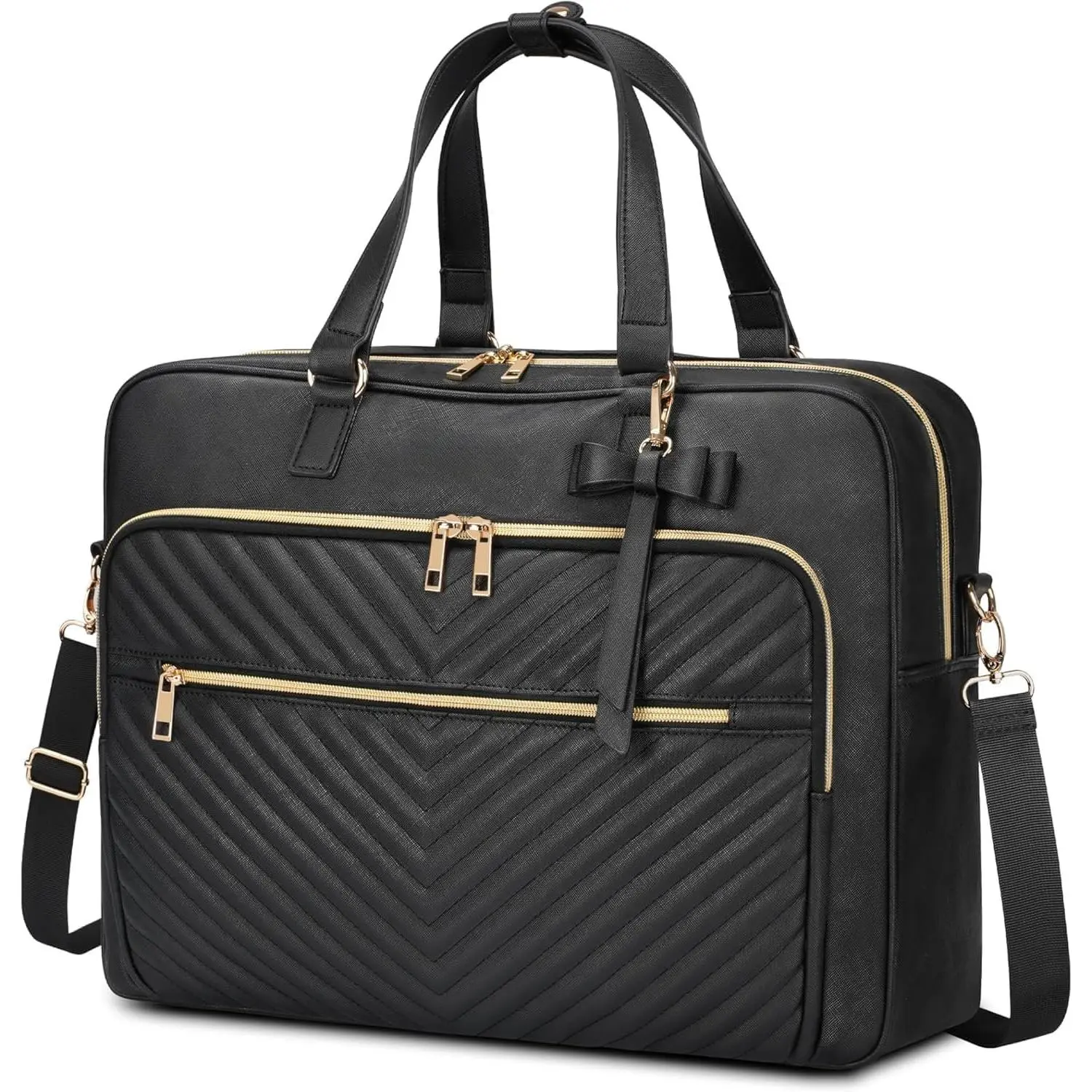 17 Inch Laptop Bag for Women, Leather Convertible Backpack Tote | 3 in 1  Briefcase, Large Capacity, with  Strap, Professional  Handbags, for Work Office Business