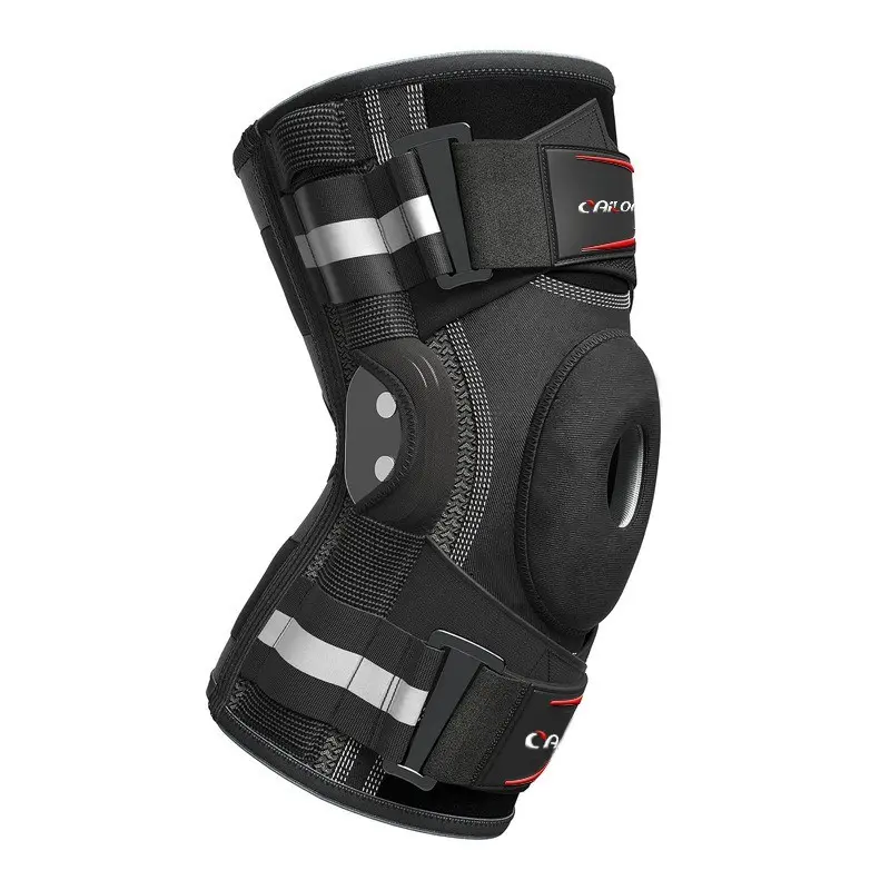 Hinged Knee Brace with Removable Copper Stabilizers, Gel Patella Pad, X-Strap Fix System, Breathable Open Back, Pain Relief for Sports Injury