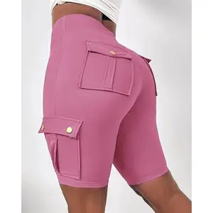 Women's Tummy Control Butt Lift Sports Shorts High Waist with Pockets