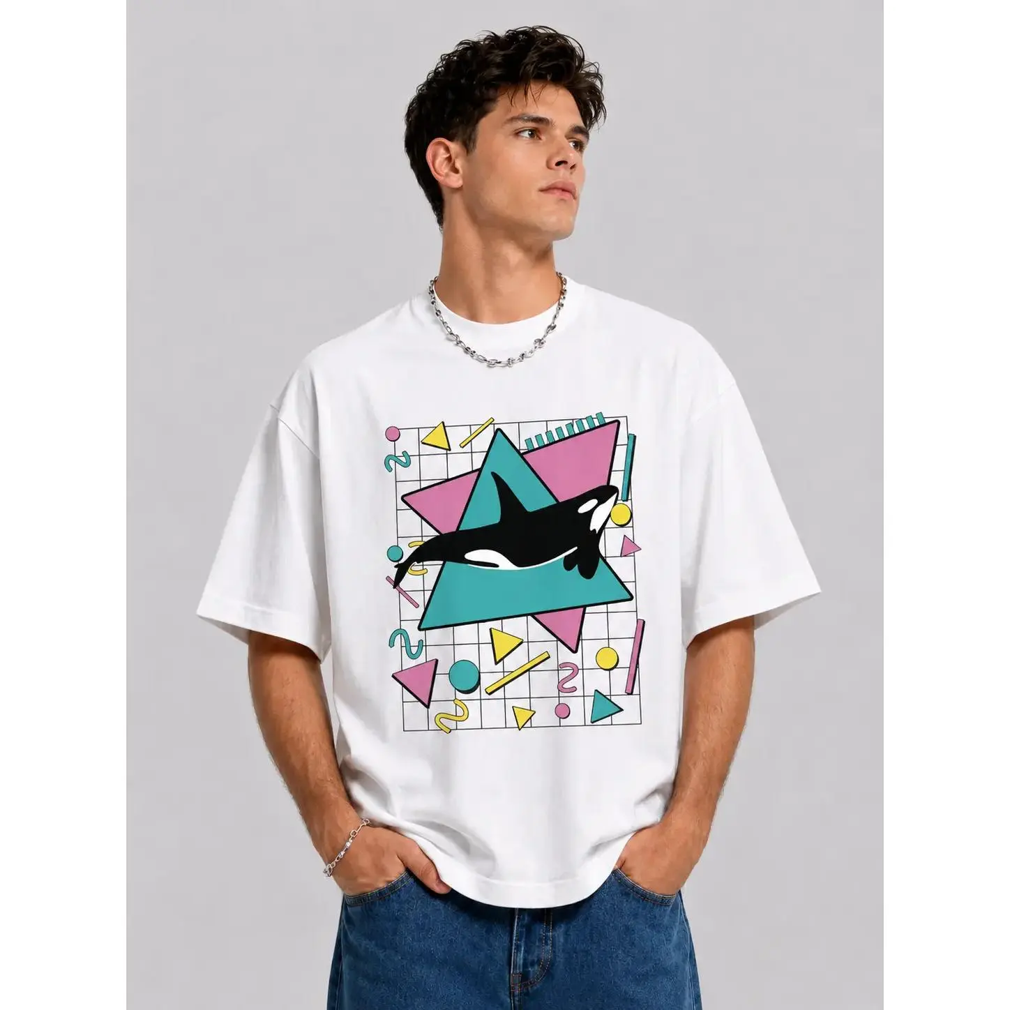 Orca Killer Whale Vintage 90s Retro 1990s Aesthetic Vibes T-ShirtVintage Graphic Tee  Y2K Graphic Tee