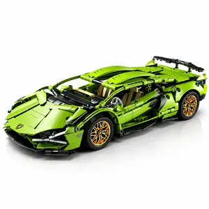 Green Supercar Building Blocks, 1280pcs/box Classic High Difficulty MOC, Creative Blocks Kit, Fun and Educational Building Bricks for Boys & Girls