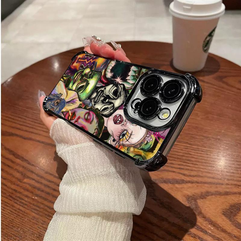 Psychedelic Surreal Faces Phone Case – Vibrant Pop Art & Distorted Portrait Aesthetic Design Phone Case For iPhone 17 16 15 14 13 12 11 PRO PLUS MAX Phone Case