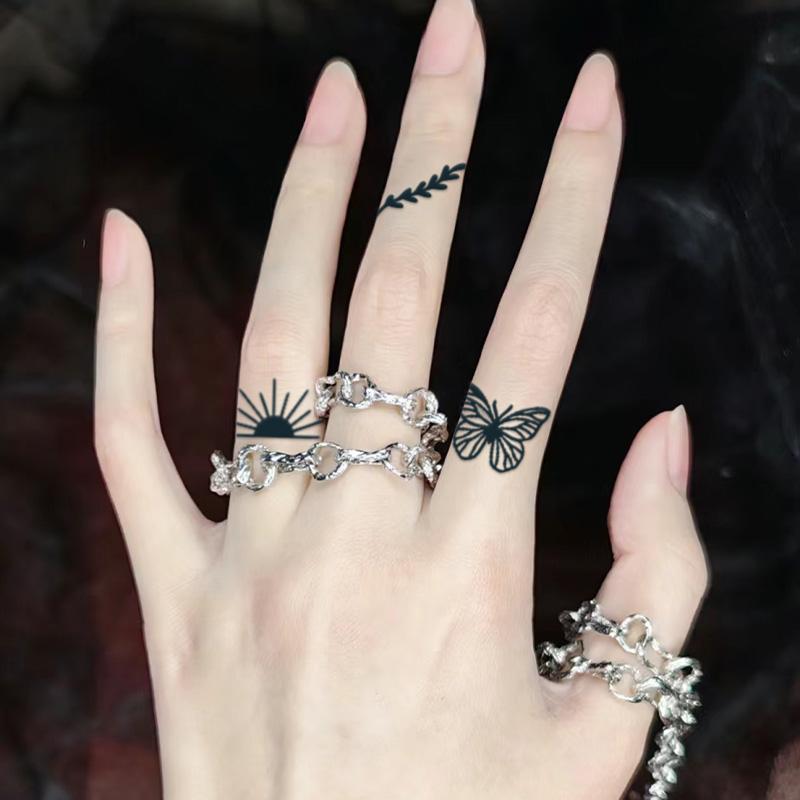 8 Sheets 154 Pcs Tiny Small Temporary Tattoos For Women Men Finger Hands, Cartoon Bohemia Fake Tattoo Stickers For  Parties, Festivals & Halloween,  Bulk Cute Black Long Lasting Vintage Tatoos Neck Cholo,