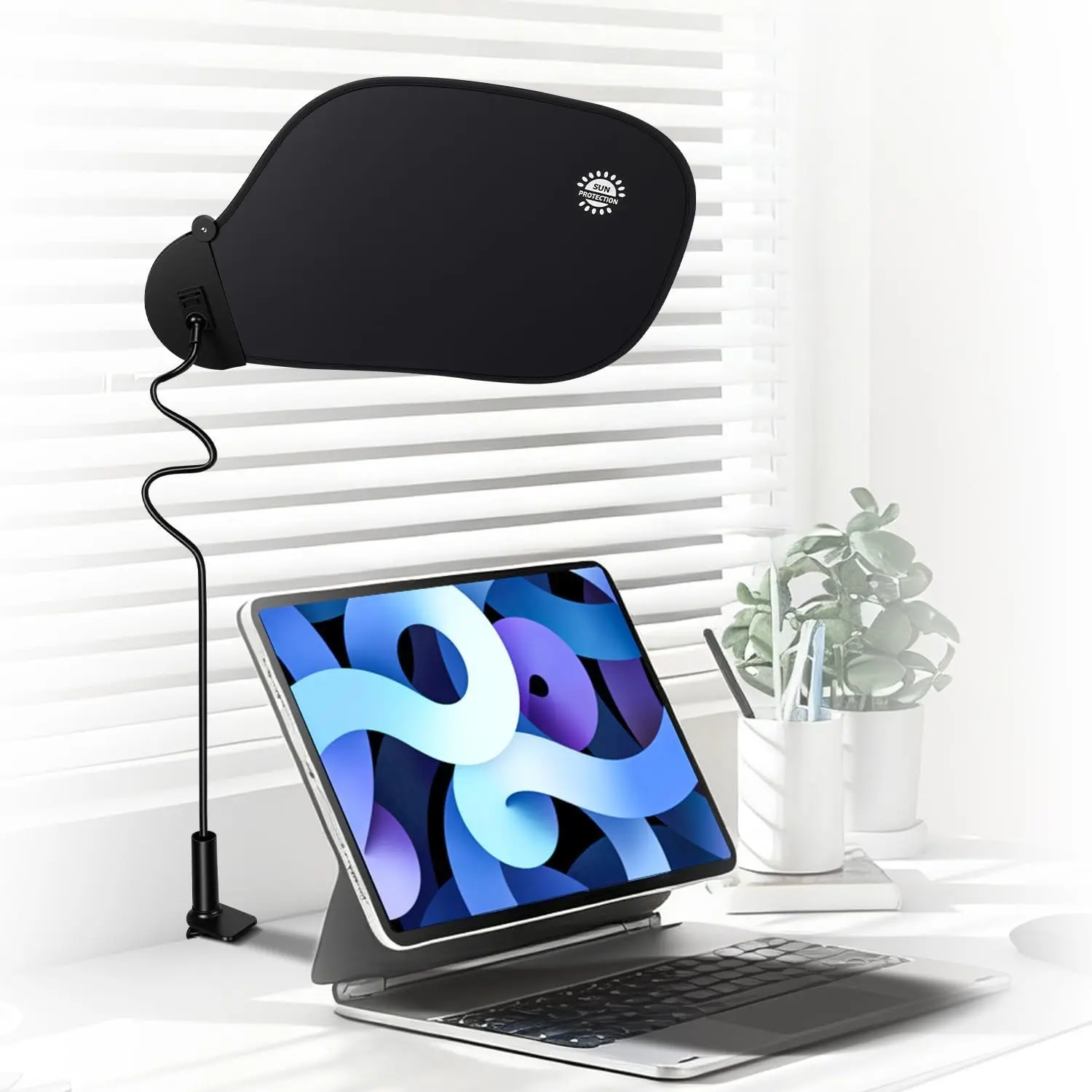 Desk Shade for Cubicle to Block Overhead Fluorescent Light & Window Sun Glare Adjustable Office Light Shield Blocker Ideal for Light Sensitive Workers (Standard)