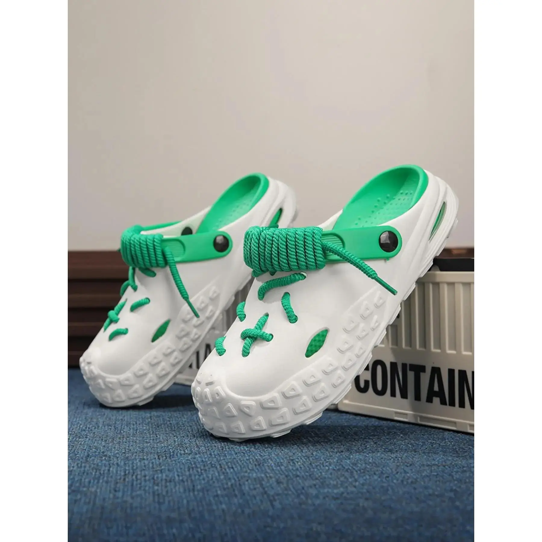 aTTUnisex Sporty Minimalist Plain Color Hole Shoes, Casual Comfortable Breathable Sports Sandals, Clogs Adjustable, Fashionable Barefoot Shoes for Outdoor & Beach, Slipper Shoes, Unisex Slippers