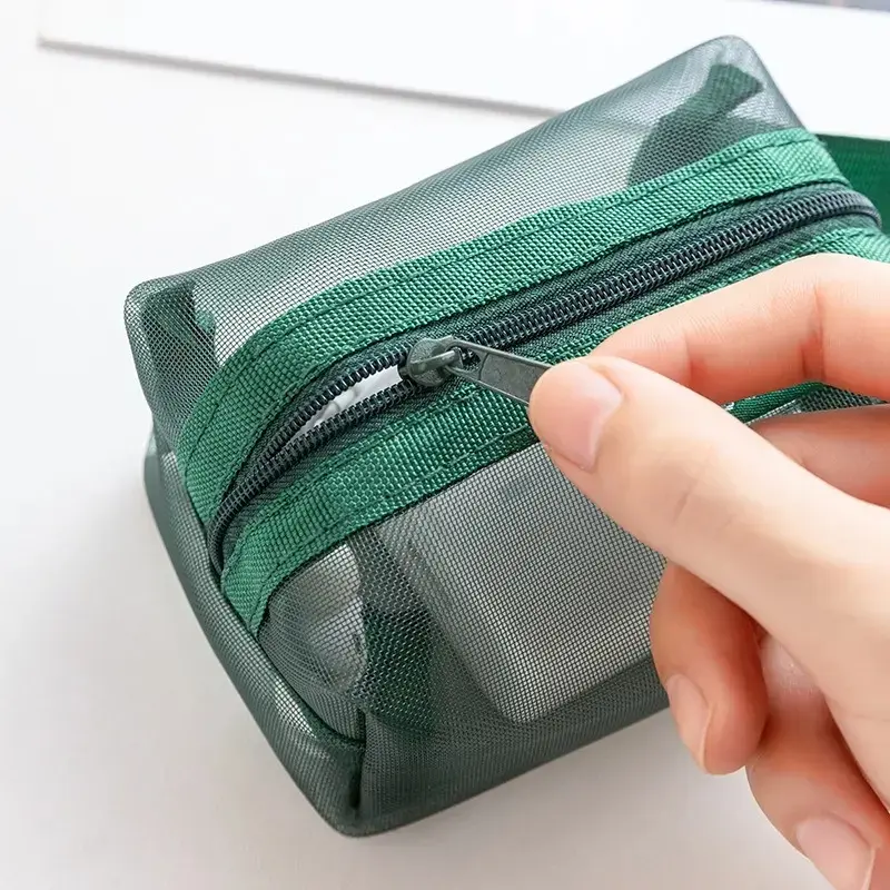 6-Pack Minimalist Transparent Mesh Coin Bag Organiser Set - Portable Mini Zipper Pouches for Change, Cards, Keys - Lightweight, Compact, Durable Travel-Friendly Bags for Daily Use, Shopping,summerwins summerwins, Mesh Fabric, Coin Holder/Purse