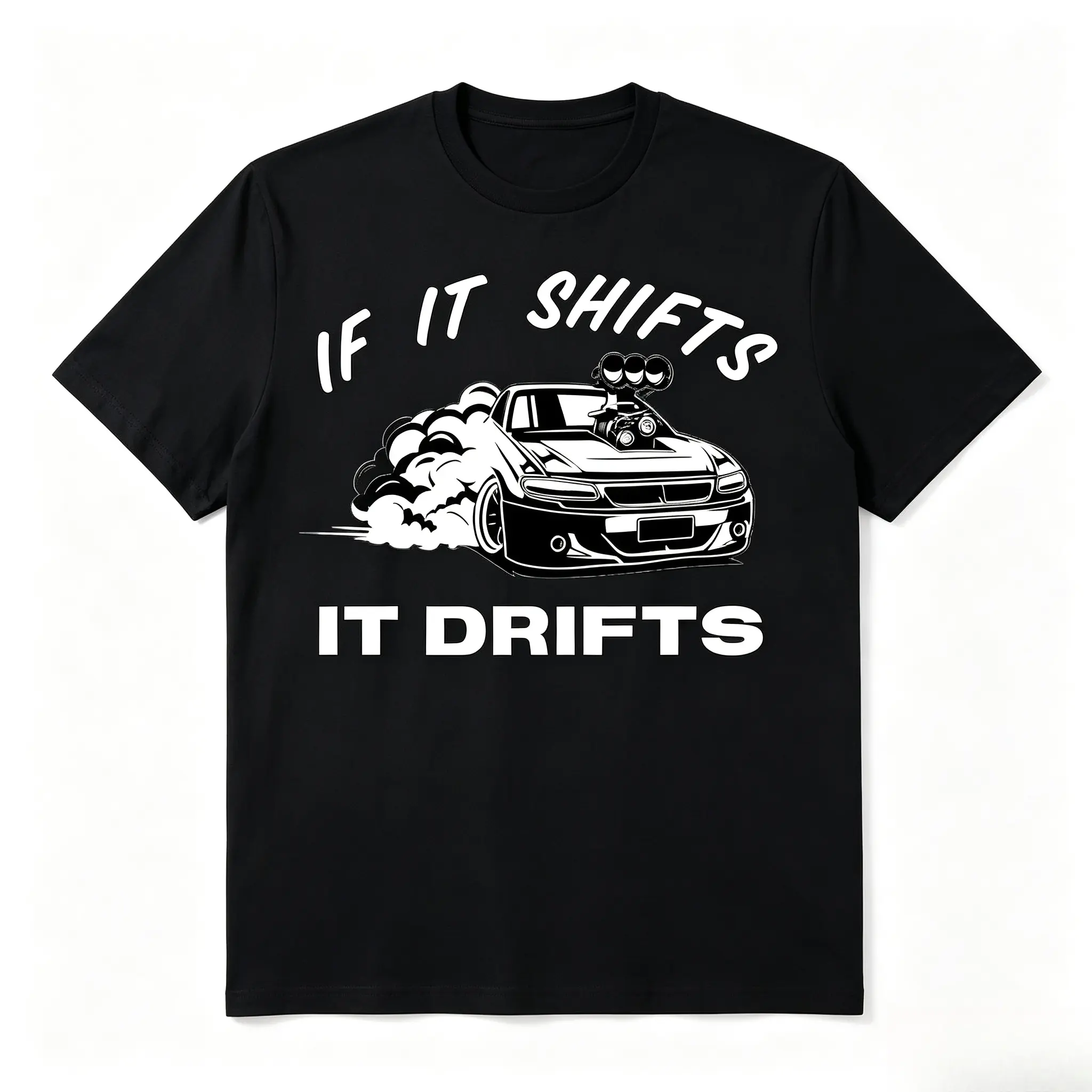 If It Shifts It Drifts Car Drifting Graphic Oversized Comfort Cotton T‑Shirt, Fashion Car Enthusiast Outfit, Perfect Holiday Gift for Him Her, Great Present for Family Friends Lover