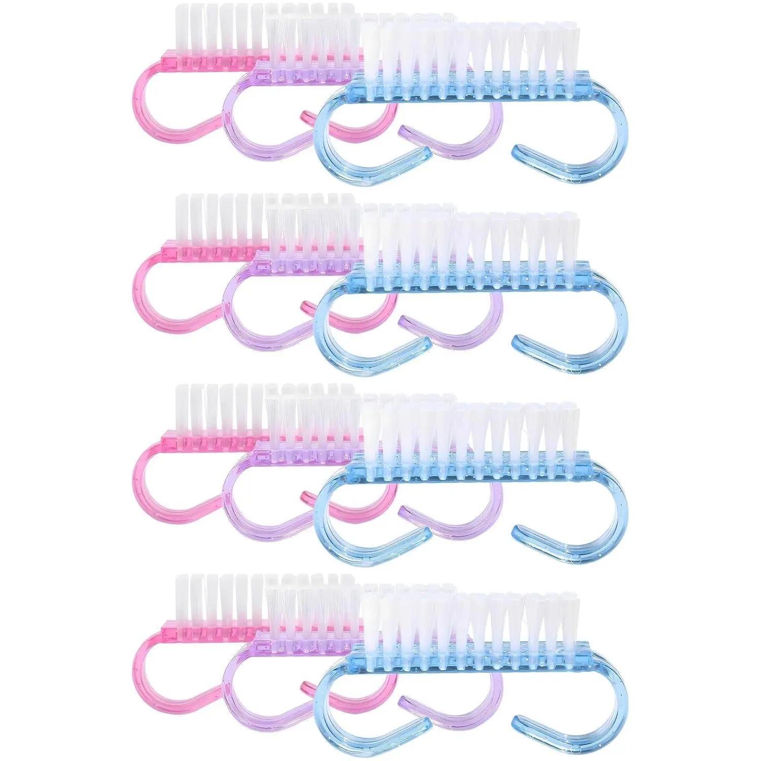 12-Pack Handle Grip  Brush( color), Fingernail Scrub Cleaning Brushes for  and Nails Cleaner, Pedicure Brushes for Men and Women
