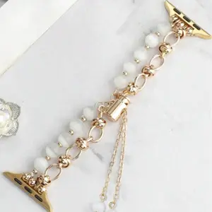 1PC metal chain cat eye stone bracelet for Apple Watch bands compatible with 38/40/41/42/44/45/46/49mm, suitable for Apple Watch series Ultra/SE/1-11, strap only, Wearable Accessory, Smart Watch Accessories