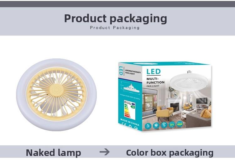 LED Aromatherapy Crystal Fan Light E27 Screw Base Dimmable Plastic Small Integrated Universal Head Fan Lamp for Ceiling