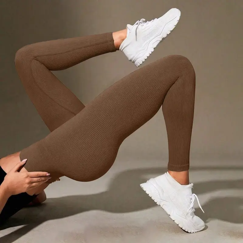 Women's Waisted Ribbed Yoga Pants - Solid Color Stretchy Tummy Control Workout Leggings Fitness Gym Lounge & Daily Wear,High-Waist,Leopard,Print,V,Back,Flare,Flared,with,Pockets,bootcut