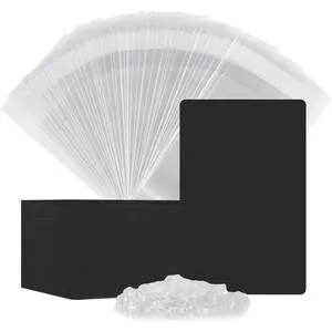 Jewelry Making Supplies Set with 100Pcs Earring Holder Cards 200Pcs Earring Backs 100Pcs Jewelry Packaging Bags, 3.5x2.4 Inches Black for Earrings Necklace Display