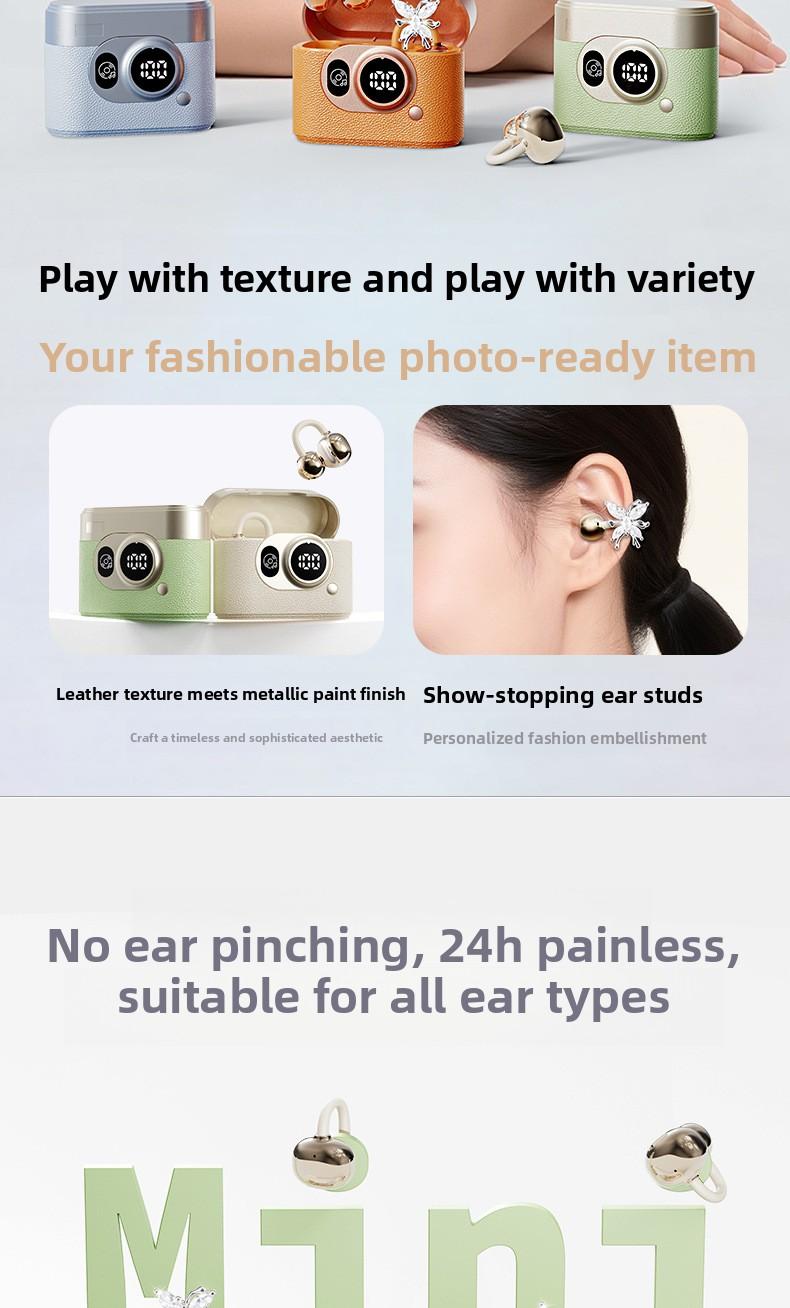 2026 Hot-Selling Retro Camera Style Bluetooth Earphones, True Wireless Clip-On, High-Quality Sound, Noise Reduction for Calls, Compact and Portable