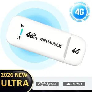 Portable 4G USB WiFi Modem,150Mbps High Speed Network,Smart IC Chip Supported,Multi Device Connection Pocket Hotspot Router for European Travel Camping Remote Work Home Office