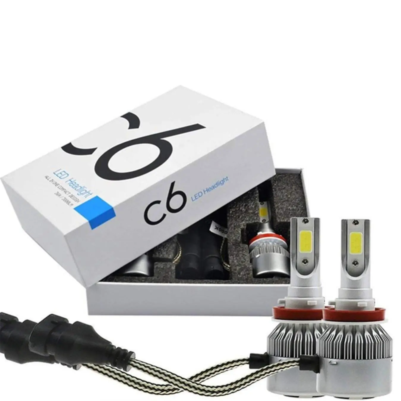 H4 LED Headlight Bulb 4000LM 6000K for Car, Plug and Play, High Brightness, Replacement Headlight Bulbs