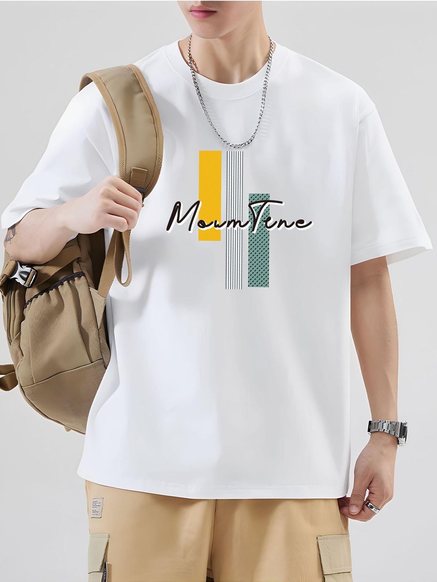 Men's Pure Cotton Short-Sleeve T-Shirt - Loose Fit, Crew Neck, Streetwear Style. A Versatile & Trendy Summer Essential - E-Commerce Bestseller.