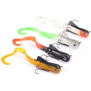 8"/12" Pike Musky Dawg Soft Plastic Swimbait - Pre-Rigged Treble Hooks for Northern Pike & Musky Fishing,Freshwater Lure for Trolling in Deep Lakes and Casting in Weedy Rivers