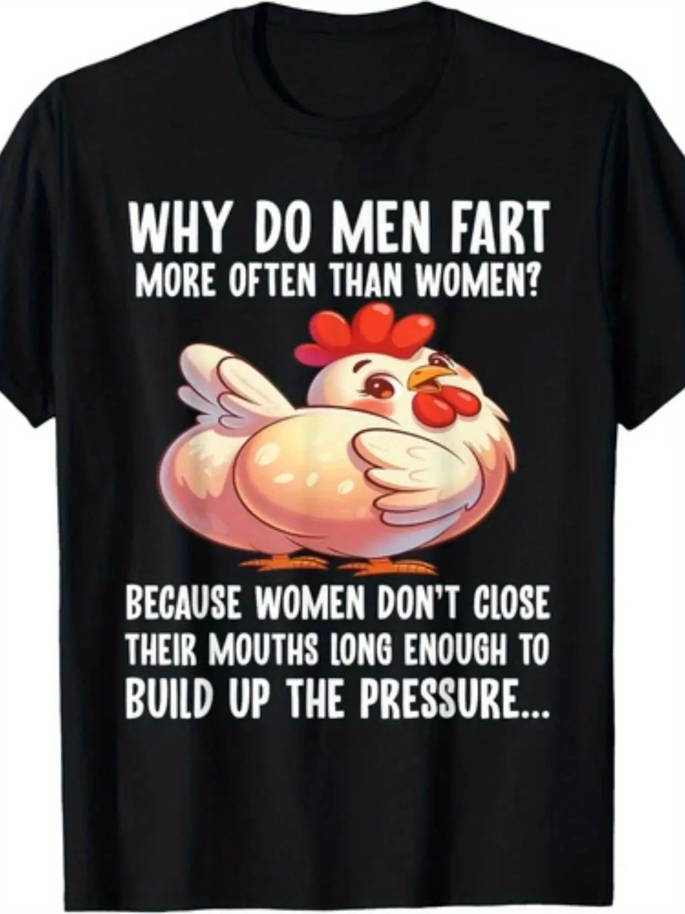 Men's Funny Burp Humor T-Shirt, Comfortable Casual Long Sleeve Shirt, Loose-Fit Design, Perfect for Parties, Gifts, and Leisure Wear