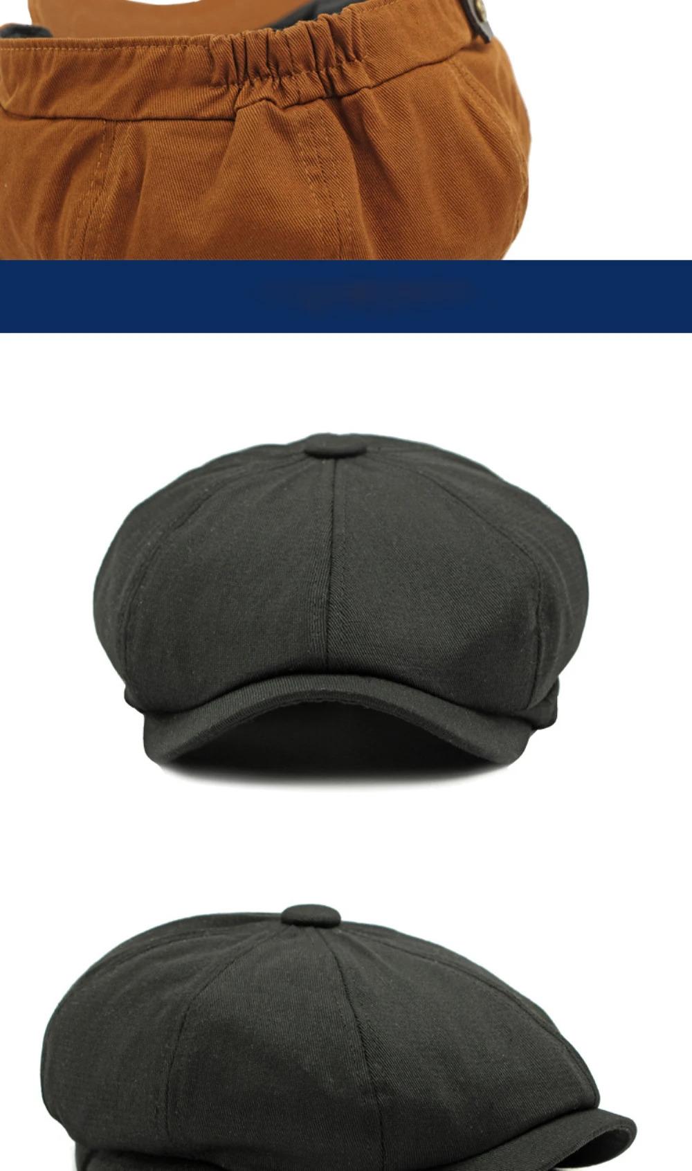 HT4779 Beret Cap New Spring Summer Men Women Cctagonal Cap Vintage Artist Painter Beret Hat Solid Plain Ivy Flat Cap Mens Berets