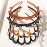 【Black Friday】4-Piece Wavy Headband Set with Comb Teeth, Non-Slip Durable Hairbands for Keeping Bangs Back During Face Washing and Skincare, Fashionable Women's Hair Accessories