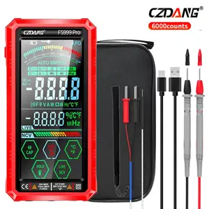 Czdang Fs999pro Multimeter with Storage Case, Auto Range Voltage Meter, 6000 Count Smart Digital Multimeter, Non-Contact Voltage Detection