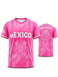 Men's Light Aztec Sunstone Round Neck T-Shirt, Vintage Mesoamerican Traditional Casual Graphic Print Top, Summer Tribal Streetwear