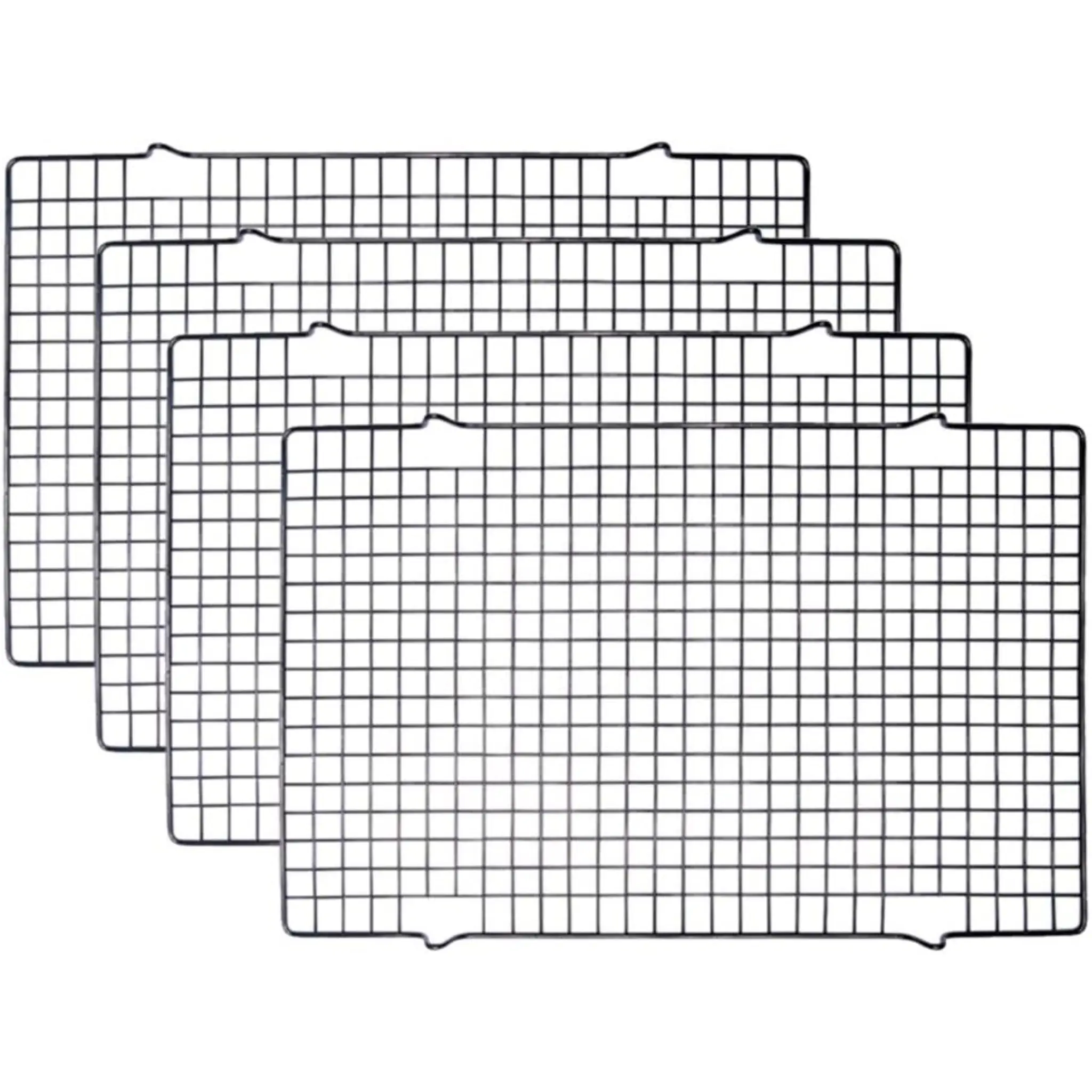 4/6 Pack Black Heavy-Duty Wire Cooking Rack Baking Racks, Nonstick Baking & Cooling Grid for Roasting, Cooking, Grilling, Drying - 16" x 10"