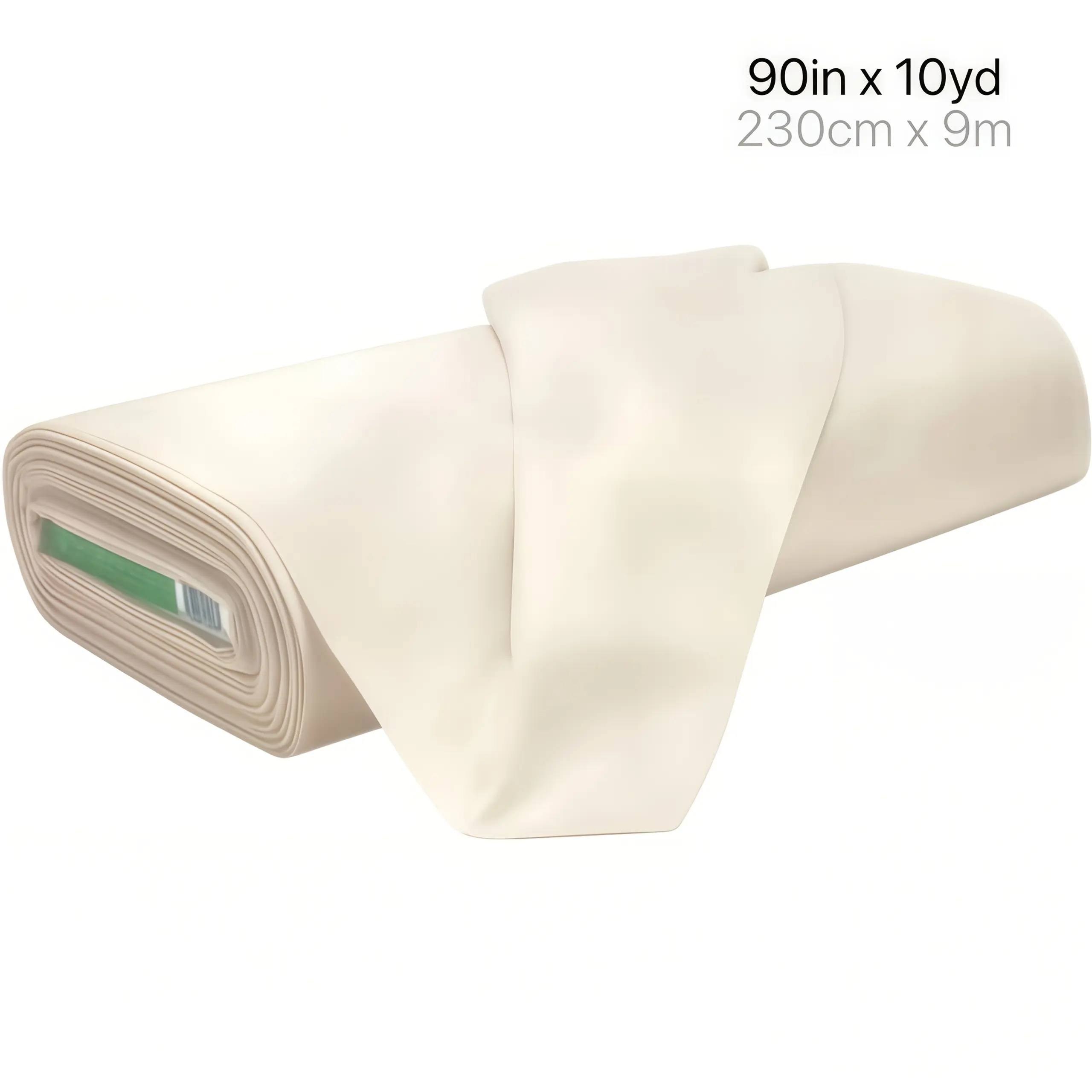 91 inches × 355 inches oversized roll of natural cotton fluff, 100% pure cotton. High-temperature resistant heavy-duty quilting material, suitable for decoration, table mats and wearable artworks. Smooth texture, high-quality fabric. Suitable for both beg